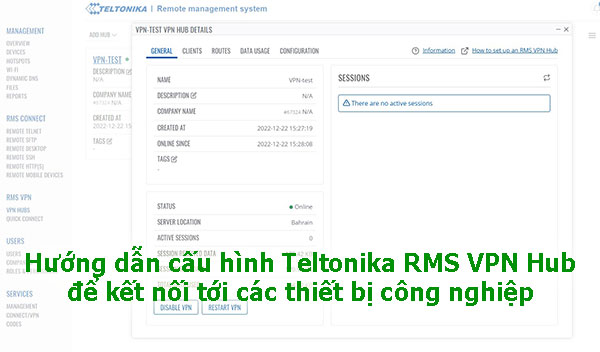 Hướng dẫn cấu hình Teltonika RMS VPN Hub trên RMS Cloud Hướng dẫn cấu hình Teltonika RMS VPN Hub trên RMS Cloud