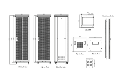Bản vẽ kỹ thuật các loại tủ Rack Bản vẽ kỹ thuật các loại tủ Rack