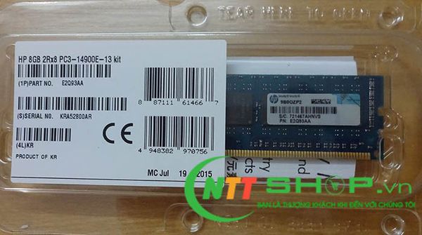 Ram máy tính đồng bộ HP E2Q93AA 8GB DDR3-1866 PC3-14900E ECC