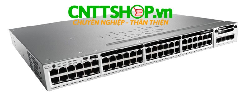 Switch Cisco WS-C3850-48PW-S Cisco Catalyst 3850 48 Port PoE+ IP Base with 5 access point license