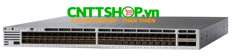Switch Cisco WS-C3850-48XS-F-S Standalone, 48 SFP+ and 4 QSFP+, 750WAC back-to-front power supply, IP Base