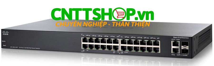Switch Cisco SF200-24FP 24 ports 10/100 PoE 180W, 2 combo mini-GBIC ports