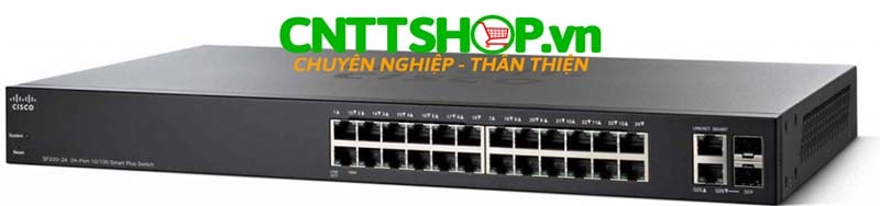 Switch Cisco SF220-24P-K9 24 10/100 Ports PoE 180W, 2 Gigabit RJ45/SFP combo port