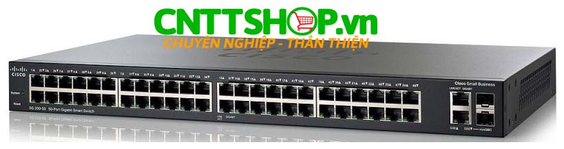 Switch Cisco SF220-48P-K9 48 10/100 PoE ports with 375W, 2 Gigabit RJ45/SFP combo port