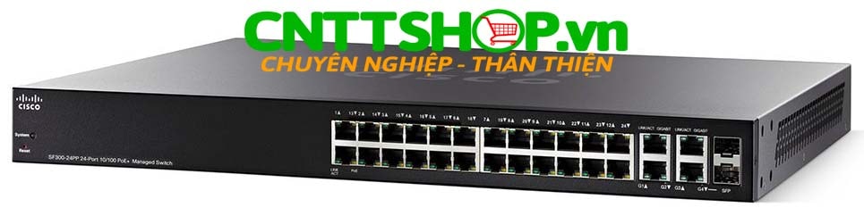 Switch Cisco SRW224G4P-K9 10/100 PoE ports 180W, 2 10/100/1000 ports, 2 combo mini-GBIC ports