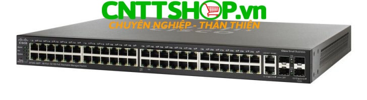 Switch Cisco SG350-52P 48 ports 10/100/1000 PoE 375W,  2 Gigabit copper/SFP combo + 2 SFP ports