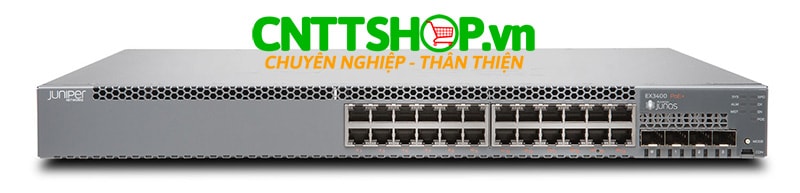 Switch Juniper EX3400-24P EX3400 24 Ports 10/100/1000BASE-T PoE+ with 4 SFP+ and 2 QSFP+ Uplink Ports