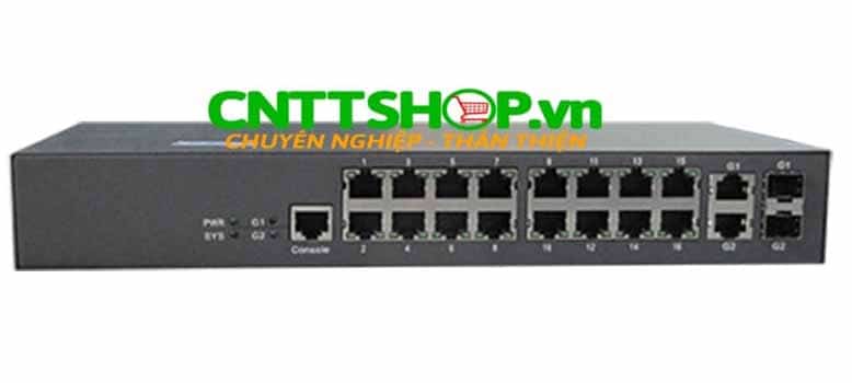 Switch BDCOM S2218I-DC 16 10/100 Base-T ports, 2 gigabit combo ports
