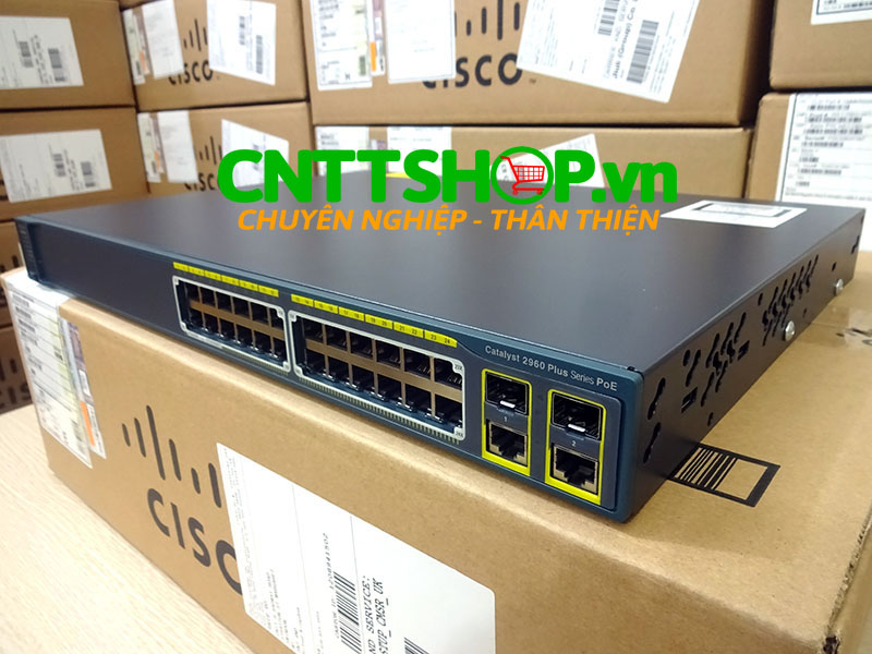 Switch Cisco WS-C2960+24PC-L Catalyst 2960 Plus 24 10/100 PoE + 2 T/SFP LAN Base