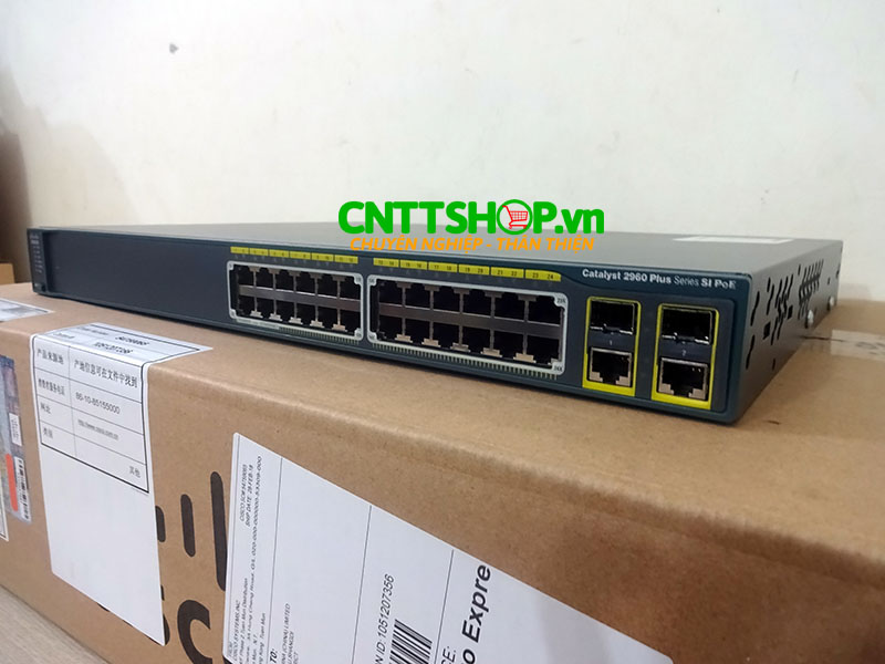 Switch Cisco WS-C2960+24PC-S Catalyst 2960 Plus 24 10/100 PoE + 2 T/SFP LAN Lite