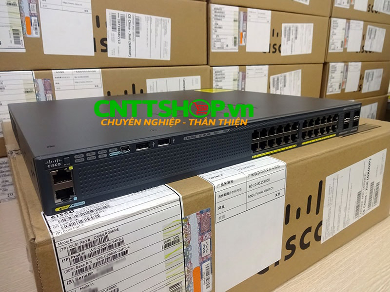 Switch Cisco WS-C2960X-24PS-L Catalyst 2960-X 24 GigE PoE 370W, 4 x 1G SFP, LAN Base