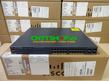 WS-C2960X-24PS-L Cisco Catalyst 2960X Stackable 24 GE PoE+ 370W, 4 SFP, LAN Base