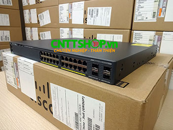 WS-C2960X-24PS-L Cisco Catalyst 2960X Stackable 24 GE PoE+ 370W, 4 SFP, LAN Base