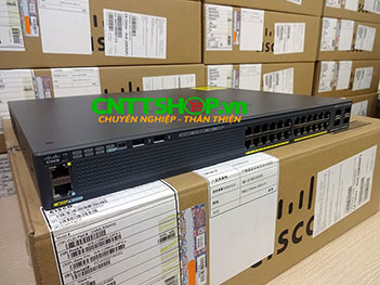WS-C2960X-24PS-L Cisco Catalyst 2960X Stackable 24 GE PoE+ 370W, 4 SFP, LAN Base