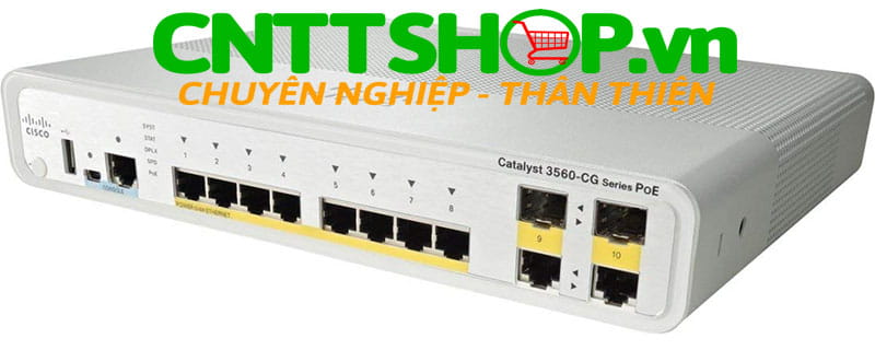 Switch Cisco WS-C3560CG-8PC-S 3560C Switch 8 GE PoE+, 2 x Dual Purpose, IP Base