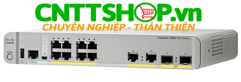Switch Cisco WS-C3560CX-8PC-S Cisco Catalyst 3560-CX 8 Port PoE, 2 x 1G SFP and 2 x 1G Copper Uplink, IP Base