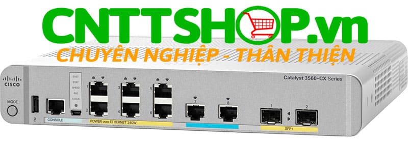 Switch Cisco WS-C3560CX-8XPD-S 3560-CX 6 port GE PoE+, 2 MultiGE PoE+, uplinks: 2 x 10G SFP+, IP Base
