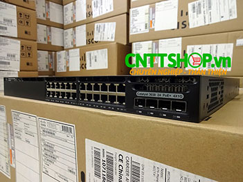WS-C3650-24PS-L Switch Cisco 24 Ports GE PoE+ 4x1G Uplink LAN Base