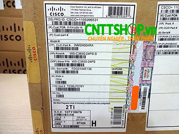 Switch Cisco WS-C3650-24PS-S 24 Ports GE PoE+ 4x1G Uplink IP Base