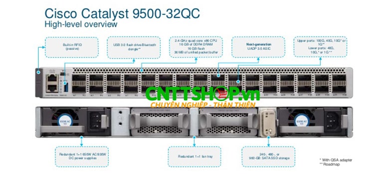 Switch Cisco C9500-32C-E 32-port 100G switch, NW Ess. License