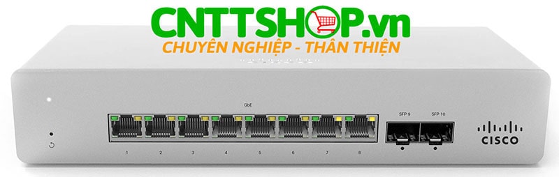 Switch Cisco Meraki MS120-8-HW with 8 Ports GE, 2 GE SFP Uplink
