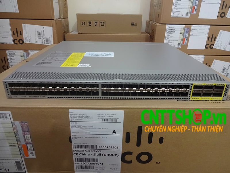 thumbnail image 2 of Cisco Nexus N3K-C3172PQ-10GE Managed Switch – 48 Port 10GbE, 6x QSFP+, Refurbished 2 of 5