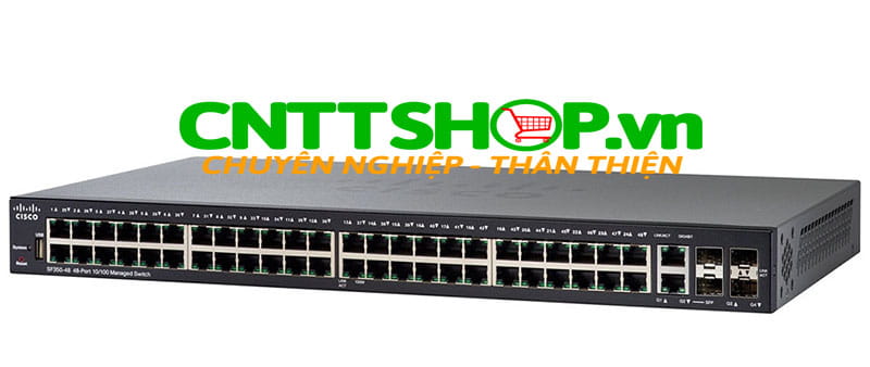 Switch Cisco SF350-48 48 10/100 ports, 2 Gigabit copper/SFP combo + 2 SFP ports