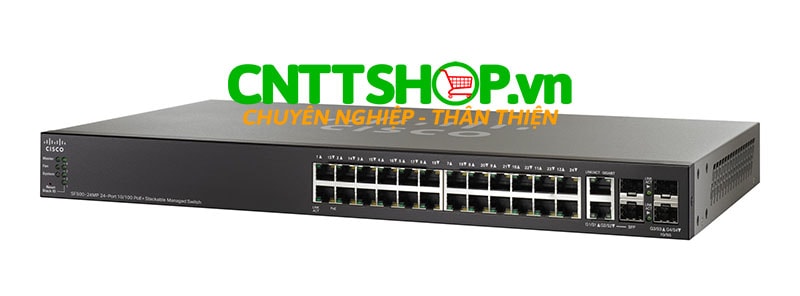 Switch Cisco SF500-24MP-K9 24 10/100 Ports POE+ 370W, 4 GE Uplink (2 combo Gigabit Ethernet + 2 1GE/5GE SFP