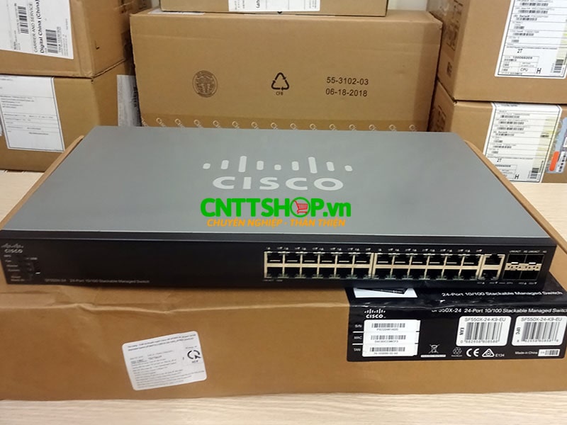 Switch Cisco SF550X-24-K9 24 x 10/100 ports 4 x 10 Gigabit Ethernet (2 x 10GBase-T/SFP+ combo + 2 x SFP+)