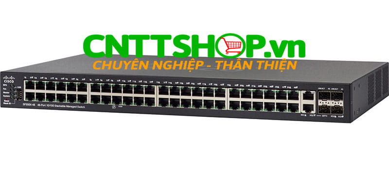 Switch Cisco SF550X-48MP 48 x 10/100 PoE+ ports with 740W power budget, 4 x 10 GE (2 x 10GBase-T/SFP+ combo + 2 x SFP+)