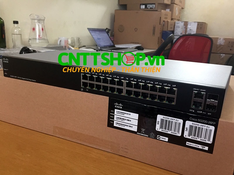 Switch Cisco SG200-26FP 24 10/100/1000 Ports PoE 180W, 2 Combo mini-GBIC Ports
