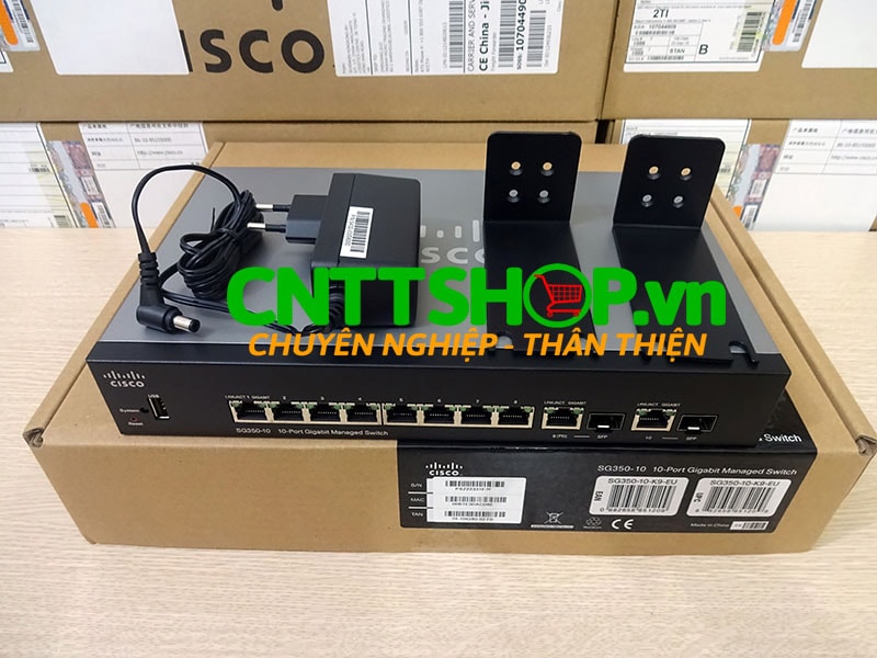 Switch Cisco SG350-10-K9-EU 8 10/100/1000 ports, 2 combo mini-GBIC ports