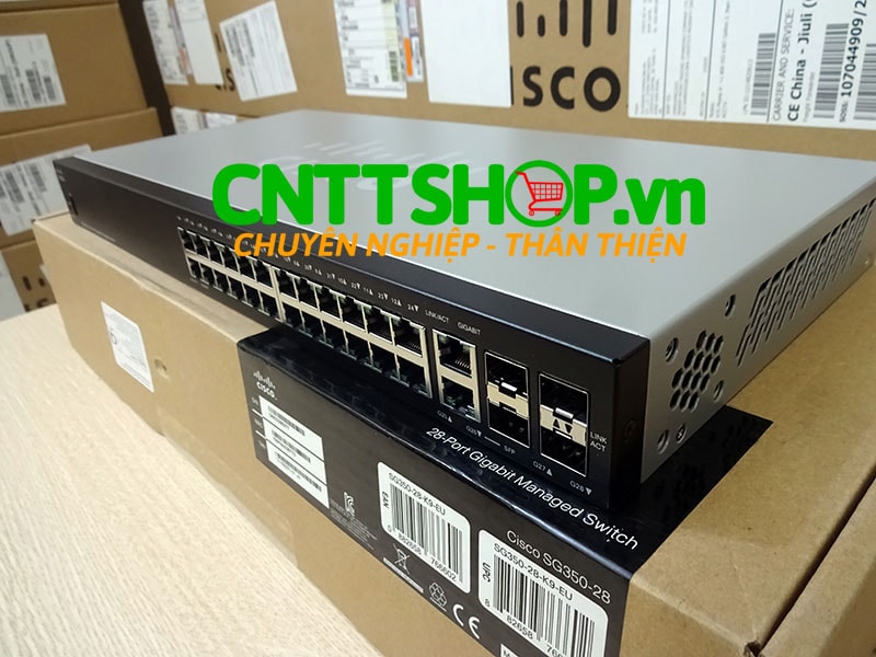 Switch Cisco SG350-28-K9-EU 24 10/100/1000 ports, 2 SFP slots, 2 combo mini-GBIC ports