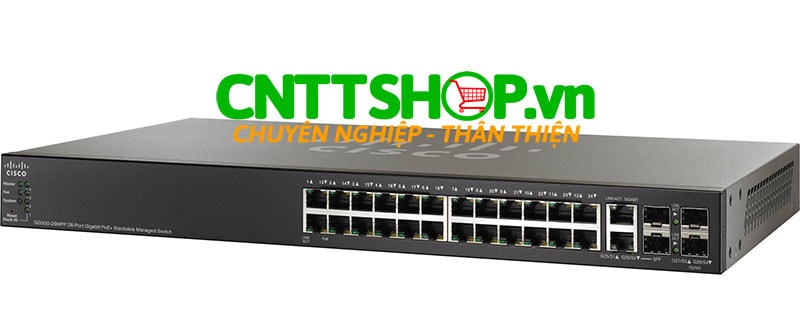 Switch Cisco SG500-28MPP-K9 24 Ports 10/100/1000 PoE+ 740W, 4 GE (2 combo* GE + 2 1GE/5GE SFP)