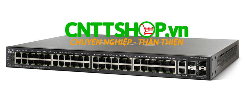 Switch Cisco SG500-52P-K9 48 10/100/1000 PoE+ Ports 375W, 4 GE Uplink (2 combo* GE + 2 1GE/5GE SFP)