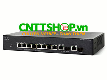 Switch Cisco SG300-10P 8 Ports PoE 62W 2 Combo mini-GBIC ports