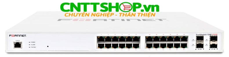 Fortinet FS-124E-FPOE FortiSwitch 124E-FPOE 24 Ports GE PoE+ 370W, 4 SFP Ports