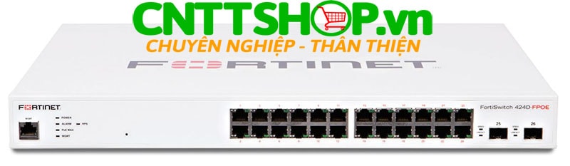 FS-424D-FPOE Fortinet FortiSwitch 424D-FPOE 24 Ports GE RJ45 PoE+ 370W, 2x 10 GE SFP+ ports