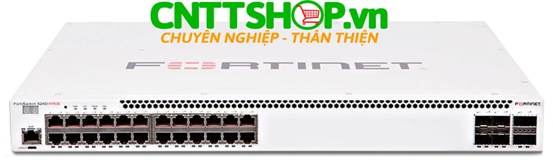 FS-524D-FPOE Fortinet FortiSwitch 524D-FPOE 24 Ports GE RJ45 PoE+ 400W, 4x 10 GE SFP+ and 2x 40 GE QSFP+ ports