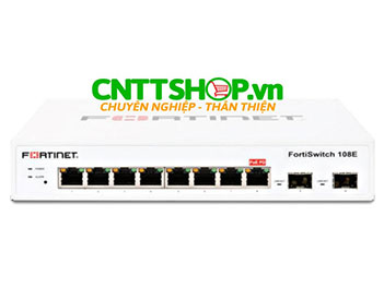 FS-108E FortiSwitch 108E Layer 2 FortiGate Switch 8 GE RJ45, 2 SFP Ports