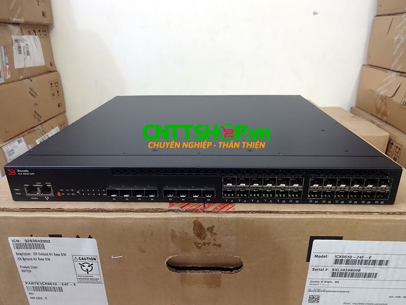 Switch Ruckus ICX6610 series ICX6610-24F-E 24-port 1 GbE SFP.