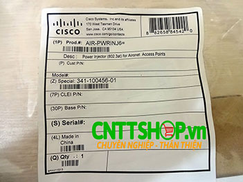 AIR-PWRINJ6 - Power Injector (802.3at) for Aironet Access Points ( nguồn có cổng LAN)