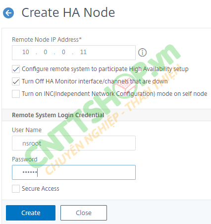 create HA node