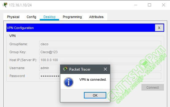 xác nhận kết nối VPN