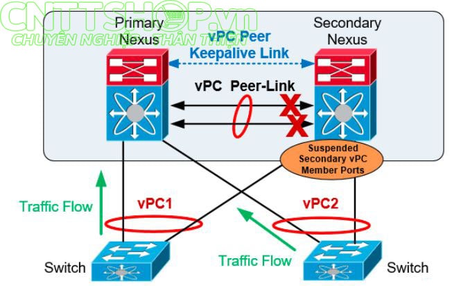 vPC peer link failure