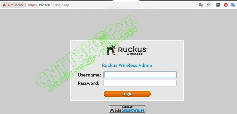 tài khoản username password mặc định default của wifi ruckus