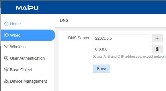 Configure DNS of device based on real network 