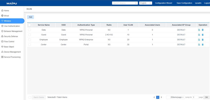 Display WLAN list 