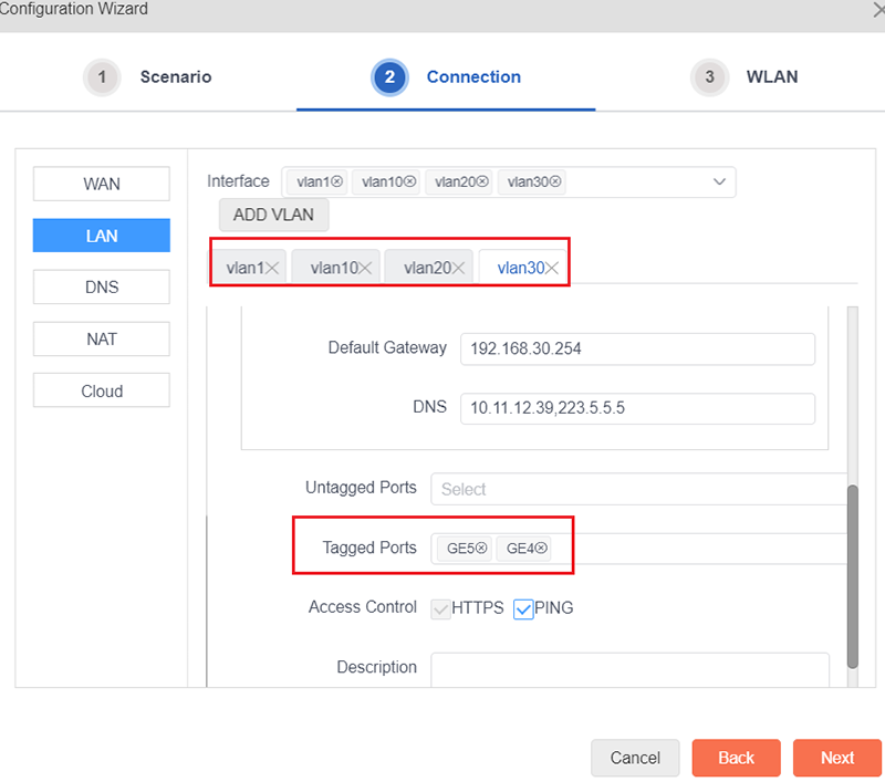 config vlan