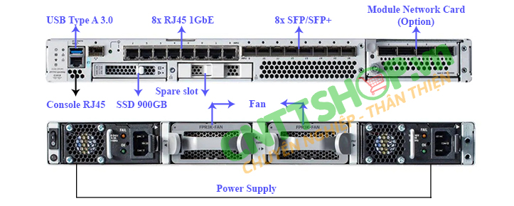 Firewall Cisco FPR3120-NGFW-K9 8x RJ45, 8x SFP/SFP+, 1x Extensiont Slot, FTD software